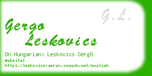 gergo leskovics business card